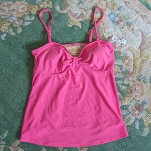 NEW OLD NAVY Women Sz L Swim Top Tankini Pink Adjustable Strap Lined Bra NWT